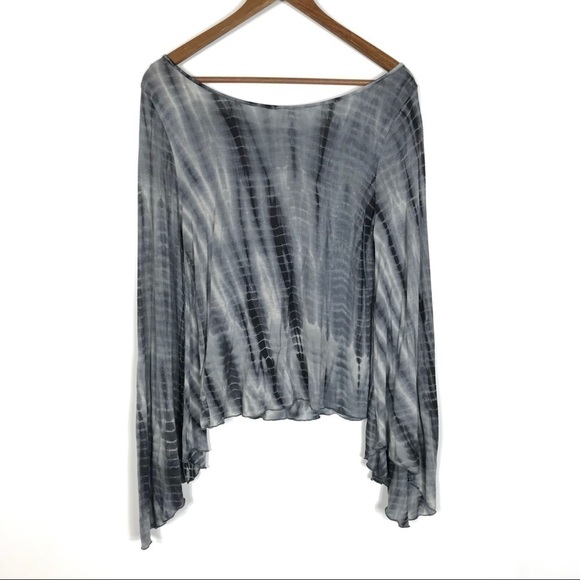 Free People Ashbury Gray Tie Dye Shirt Top Medium - Picture 3 of 6